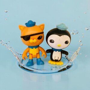 Set of 2 Octonauts Kwazii Cat & Peso Penguin Characters Figure 3" by Mattel